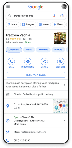 Rezervace přes Google